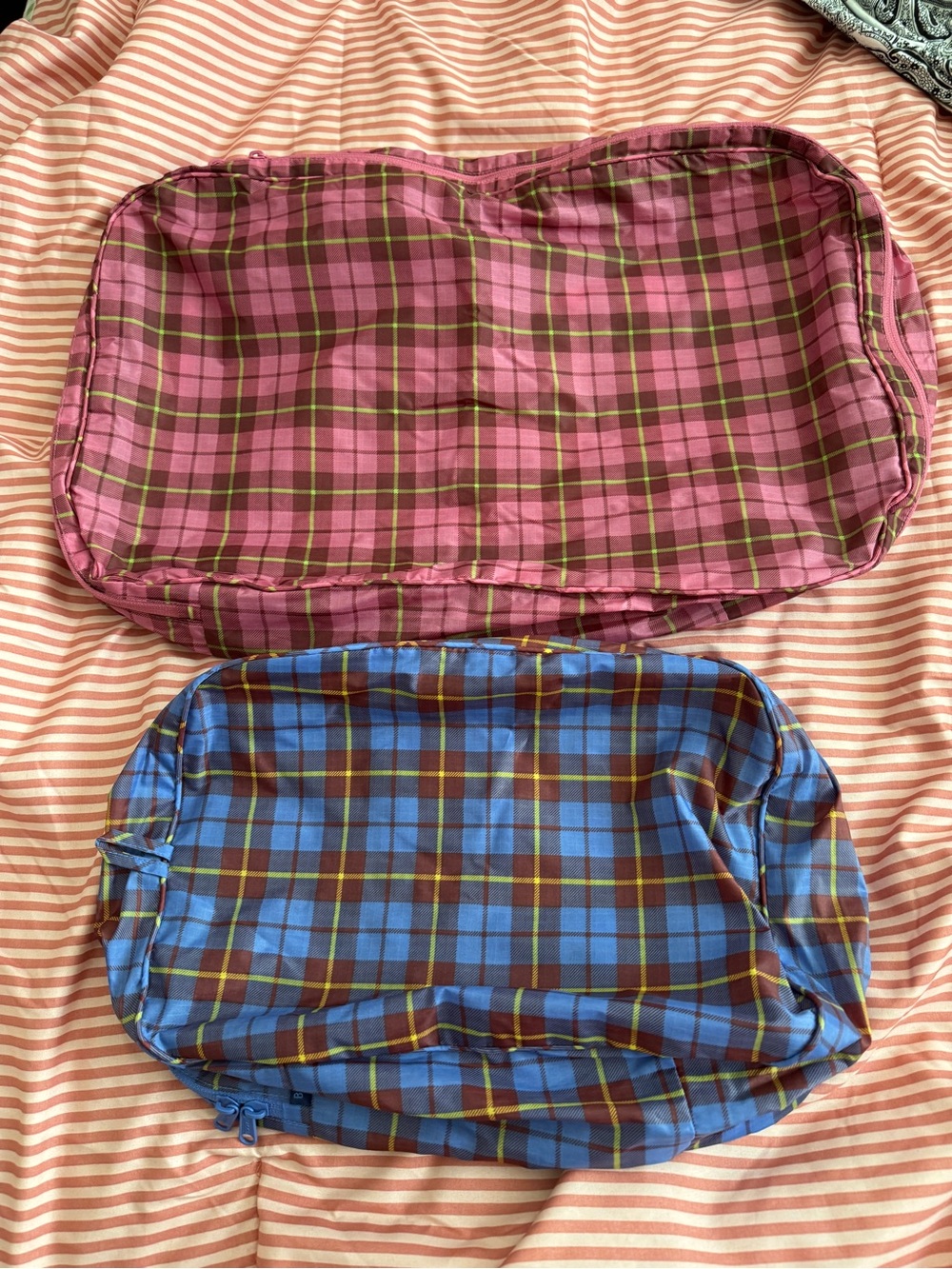 BAGGU Large Plaid Travel Packing Cubes Set
